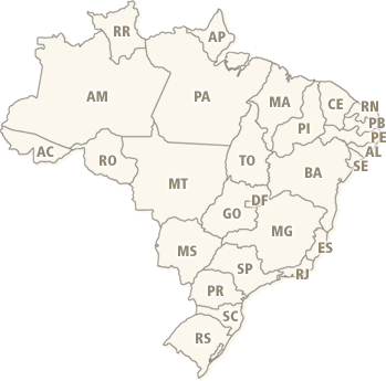 Mapa do Brasil com links para os estados.